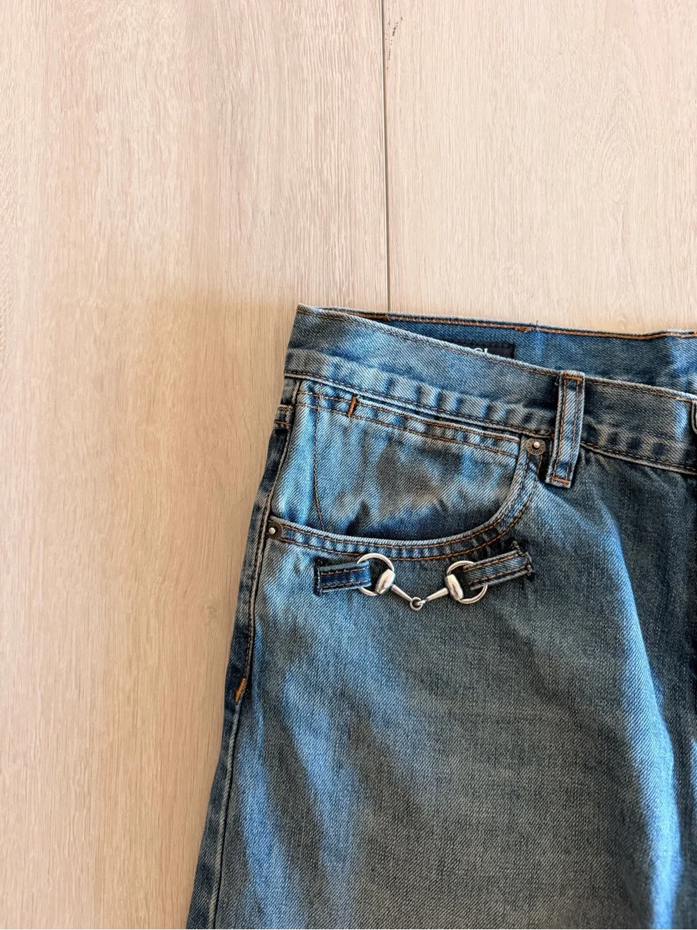 Gucci Men's Dark Blue Straight-Leg Denim Jeans